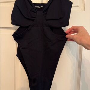 Black One-Piece abercrombie bodysuit with cut ones